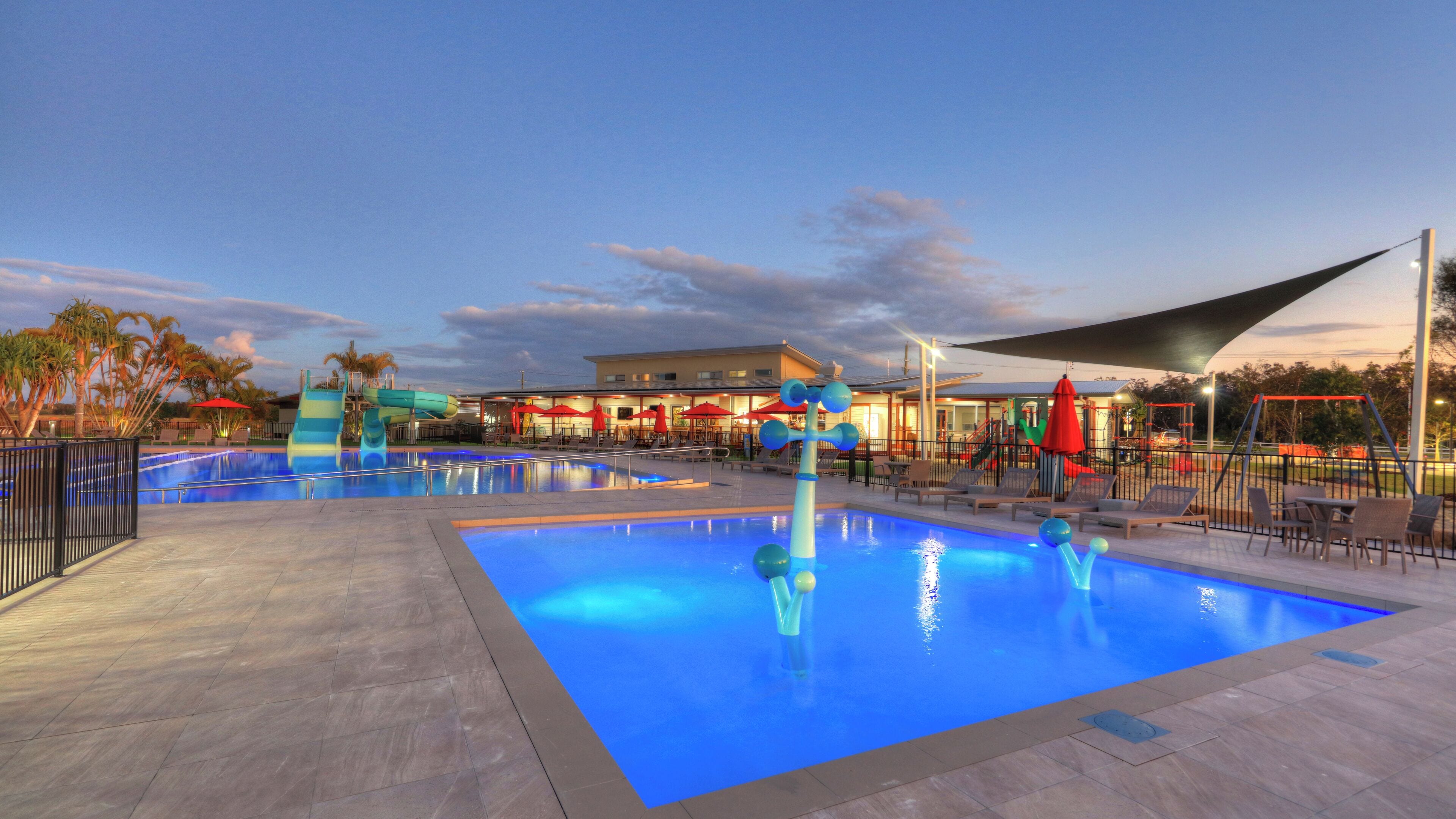 2 outdoor pools, open 7:00 AM to 7:00 PM, pool umbrellas, pool loungers