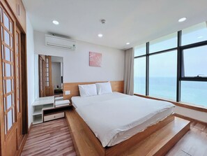 Deluxe Apartment, 1 Bedroom, Beach View, Beachfront | Memory-foam beds, in-room safe, desk, laptop workspace - Gold Ocean Nha Trang (Nha Trang)