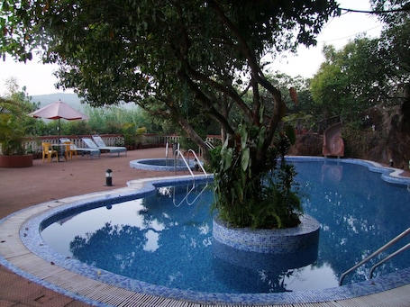 Outdoor pool, open 8:00 AM to 6:00 PM, sun loungers