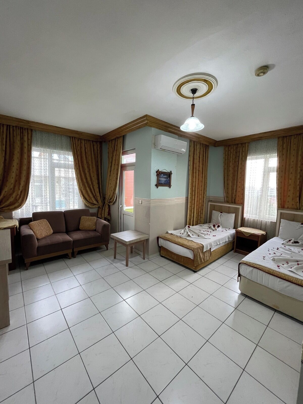 Minibar, desk, laptop workspace, soundproofing