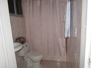 Sviitti | Kylpyhuone | Suihku, ilmaiset hygieniatuotteet, hiustenkuivaaja, pyyhkeet