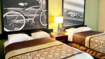 Desk, blackout drapes, iron/ironing board, free WiFi