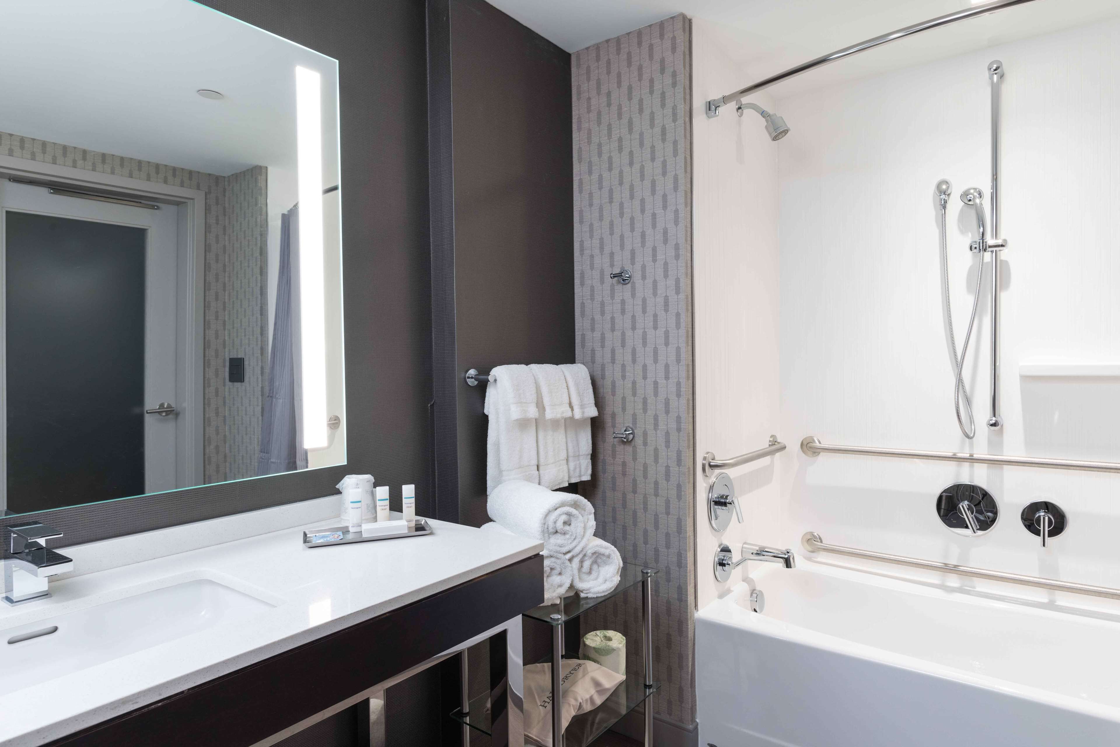 free toiletries, hair dryer, towels, soap