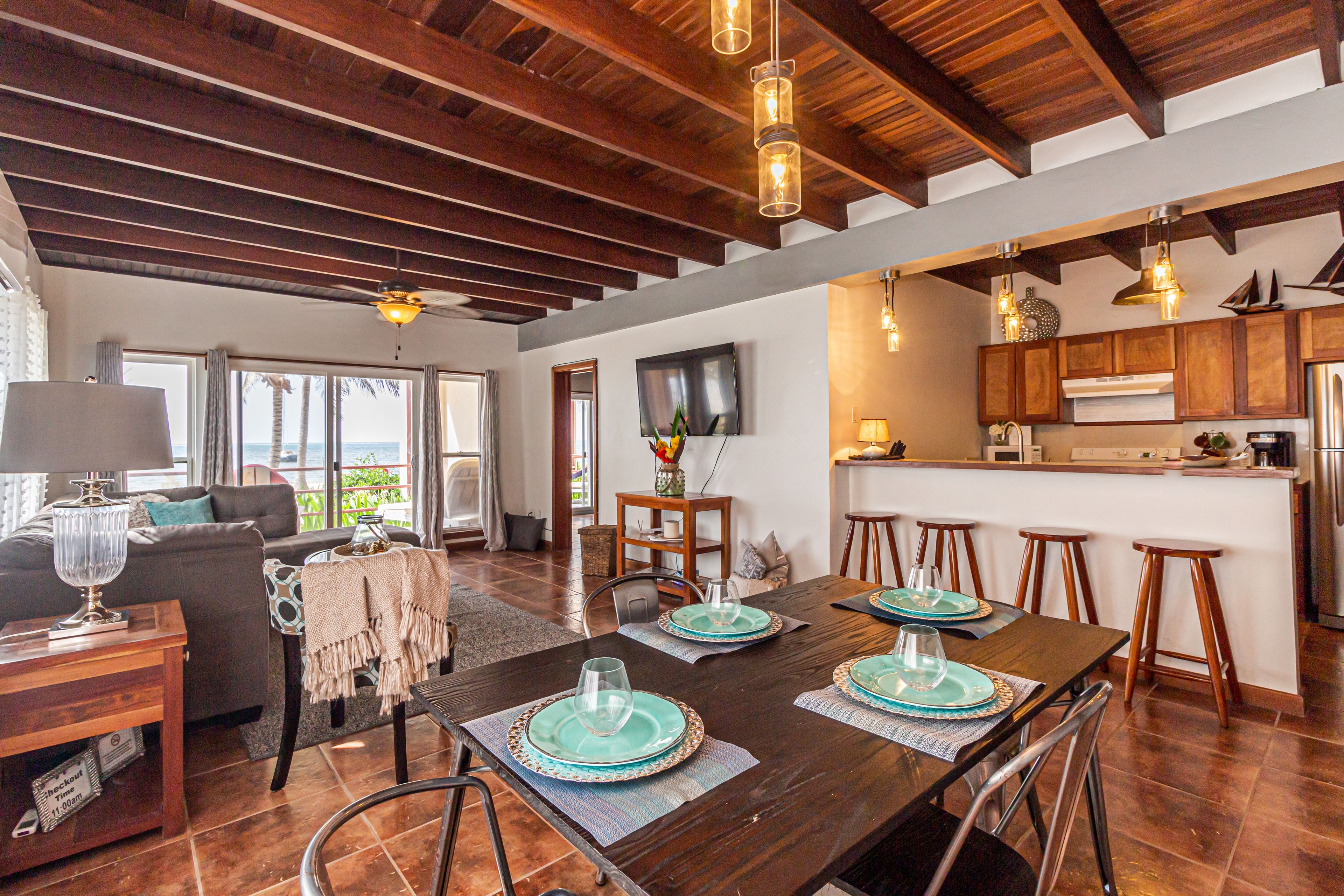 Standard Condo, 2 Bedrooms, Sea View, Beachfront | Living area | 40-inch flat-screen TV with cable channels, TV