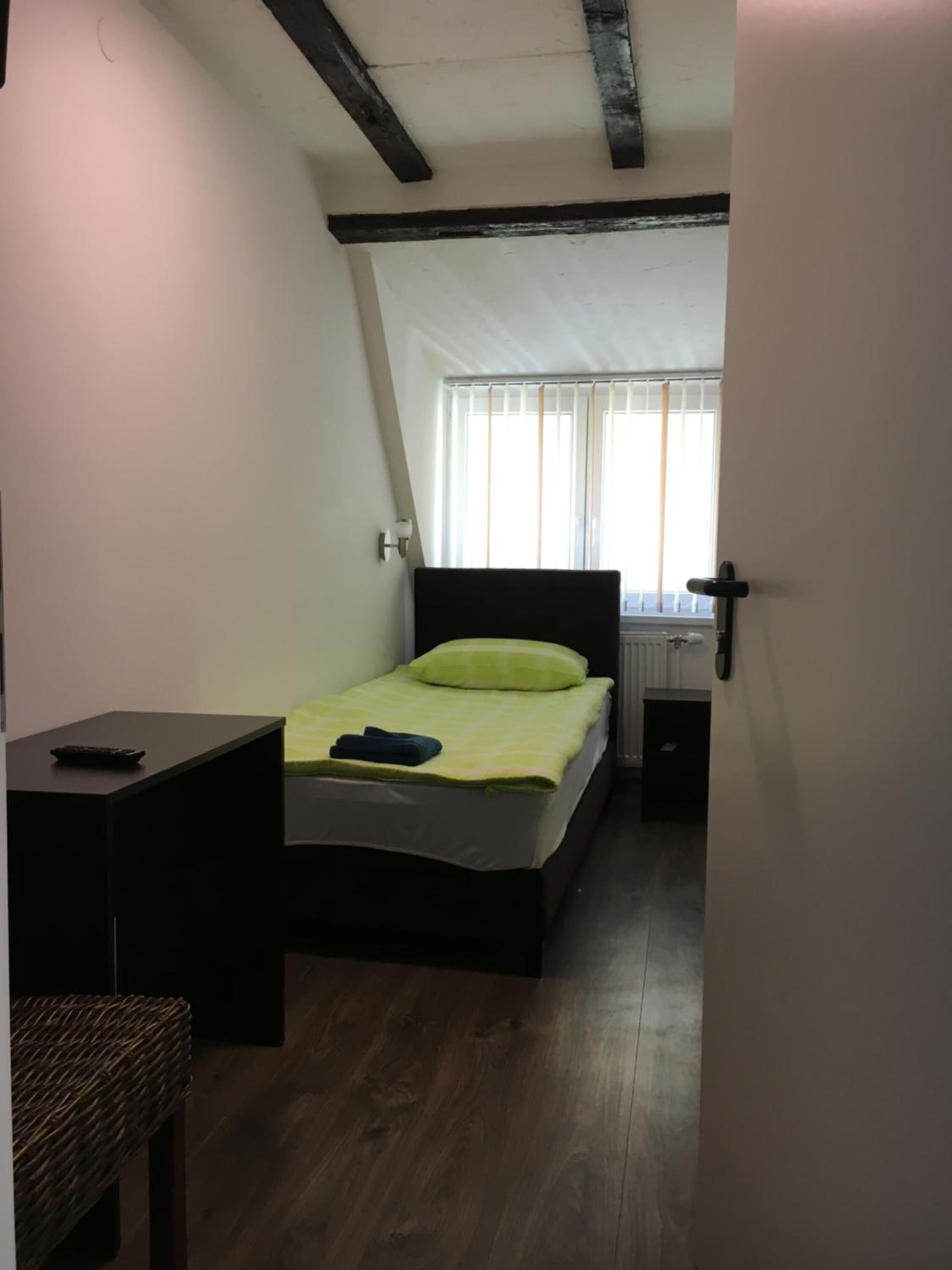 Desk, free WiFi, bed sheets