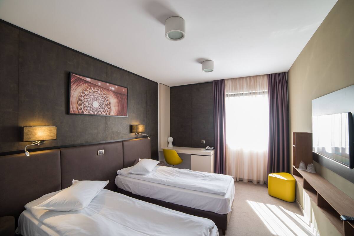 Habitación estándar con 1 cama matrimonial o 2 individuales | Ropa de cama hipoalergénica y minibar