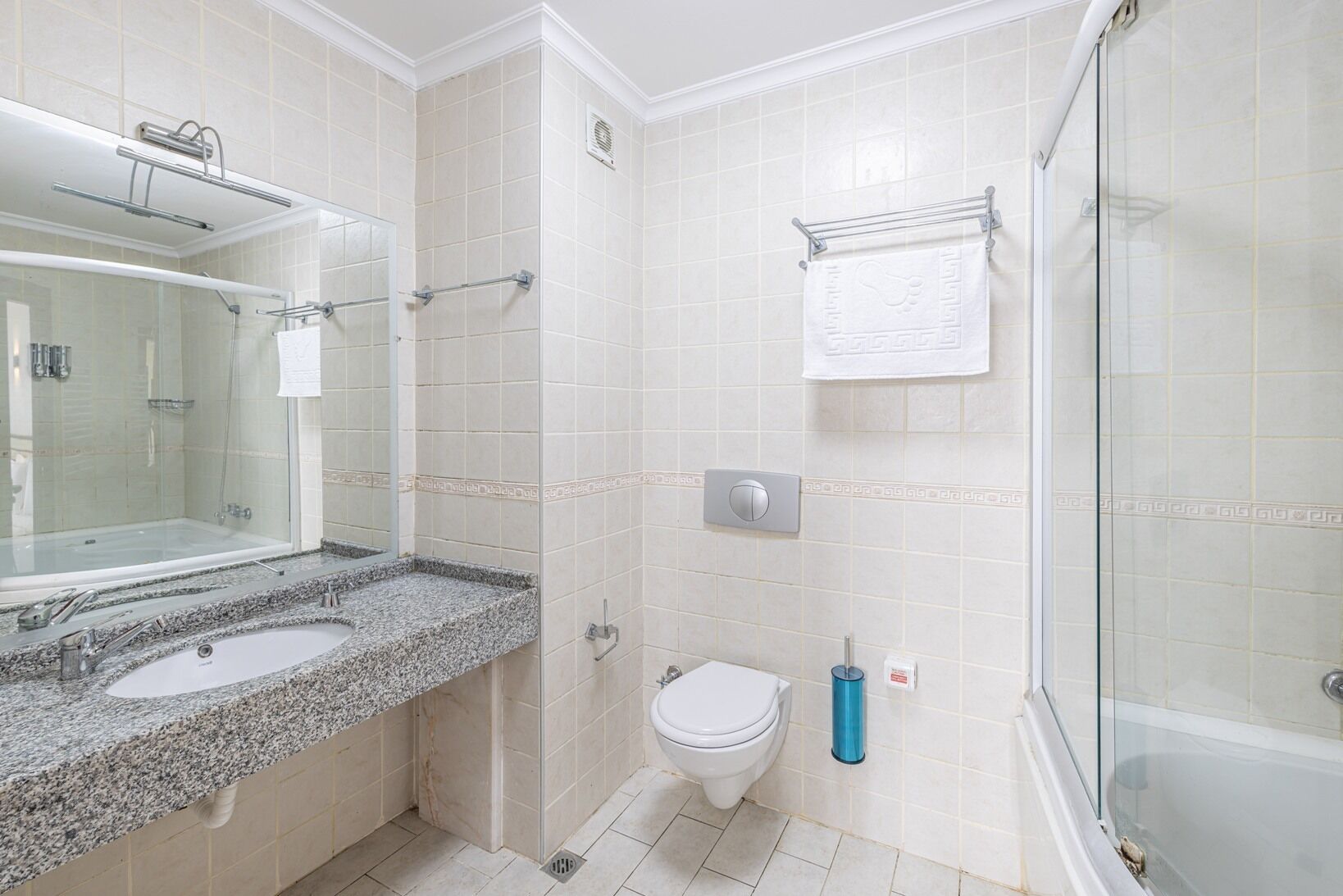 family room | bathroom | shower, free toiletries, hair dryer, slippers