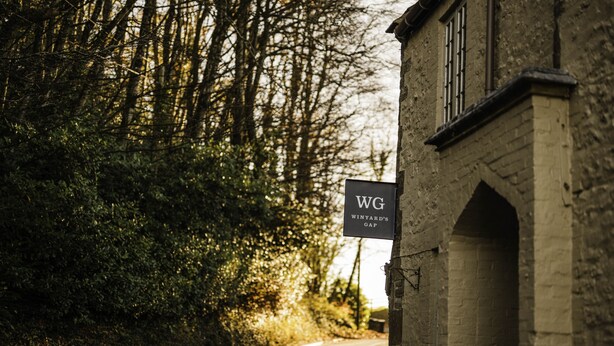 A road sign indicating Winyard's Gap. - Winyard's Gap Inn (Beaminster)