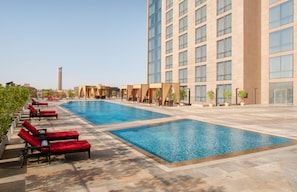 2 outdoor pools, open 6:00 AM to 11:00 PM, sun loungers