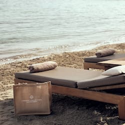 On the beach, free beach cabanas, sun-loungers, beach umbrellas