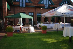 Outdoor banquet area