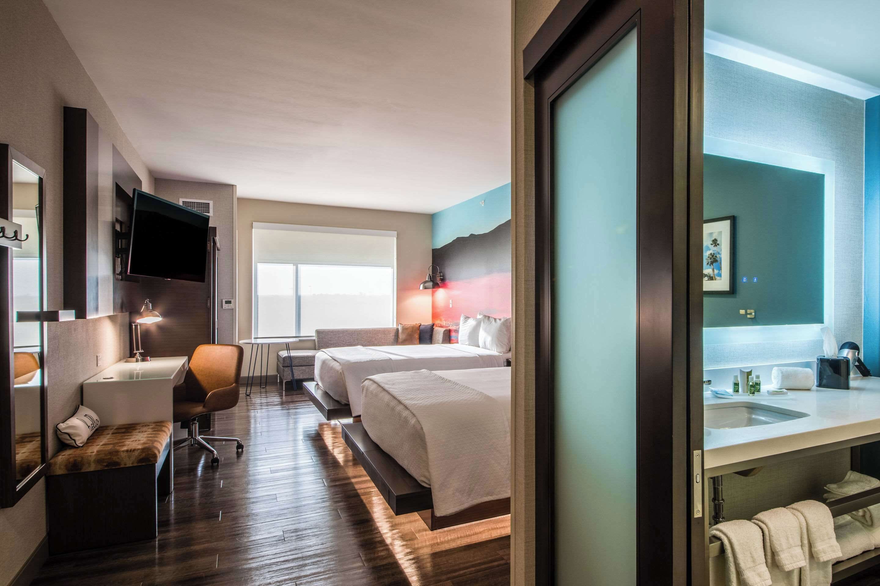 1 bedroom, desk, blackout curtains, iron/ironing board