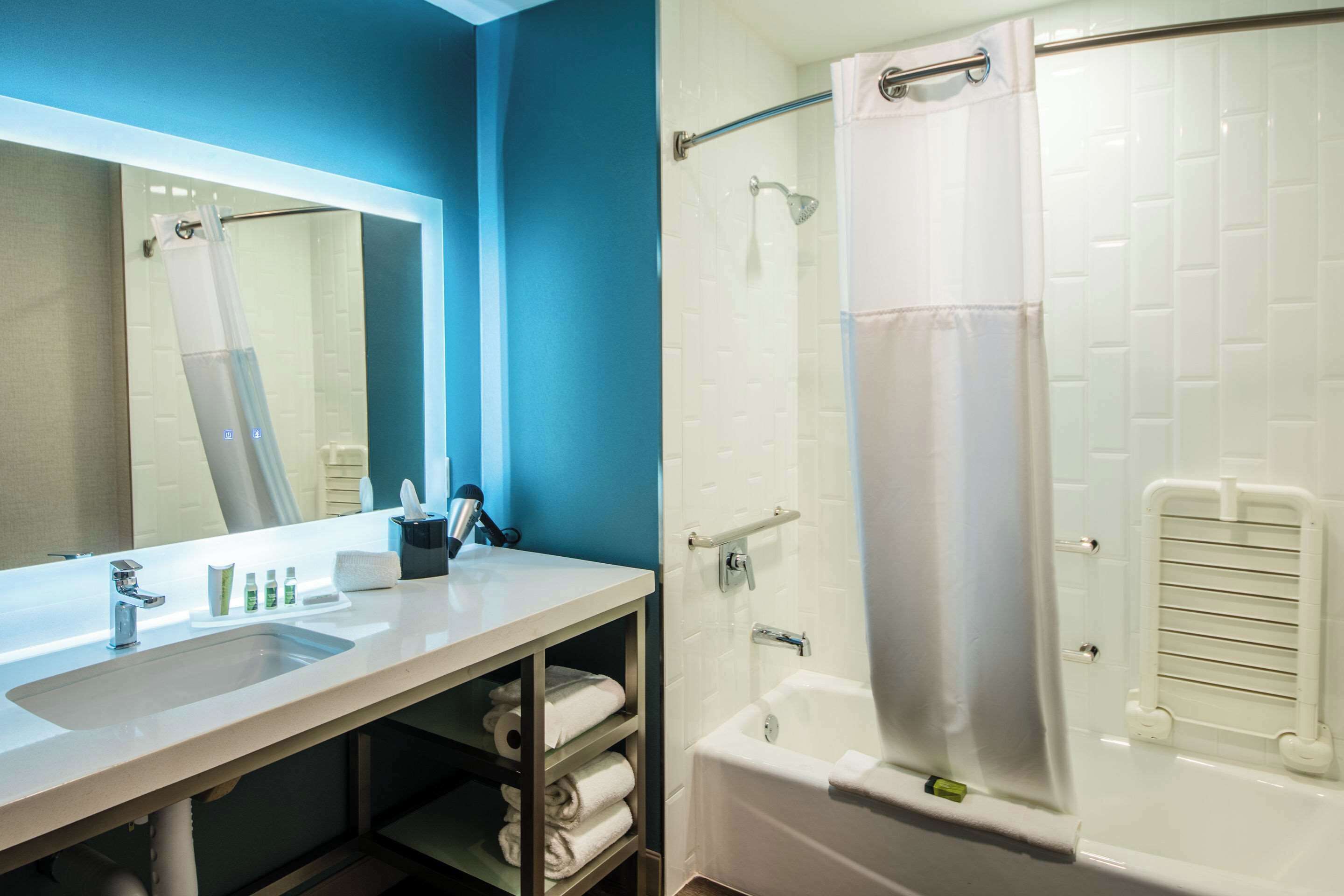 free toiletries, hair dryer, towels