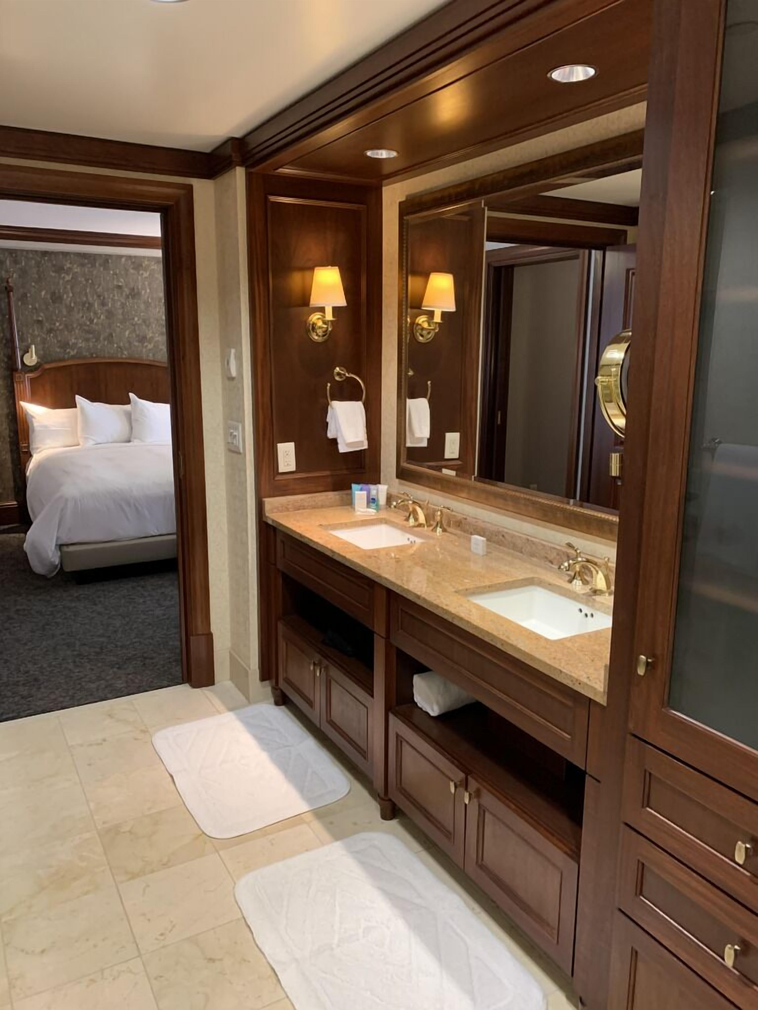 shower, designer toiletries, hair dryer, bathrobes