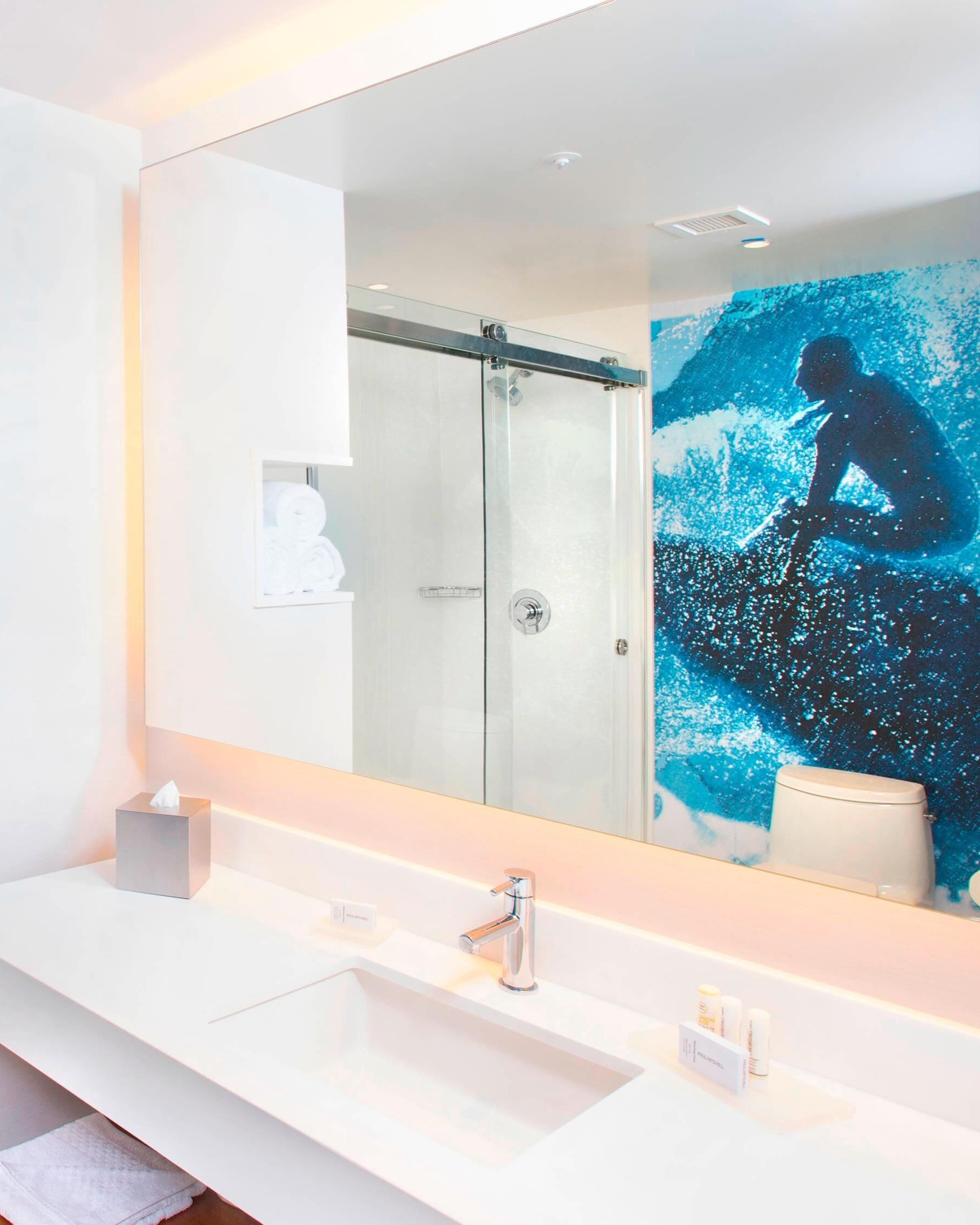 combined shower/bathtub, free toiletries, hair dryer, towels