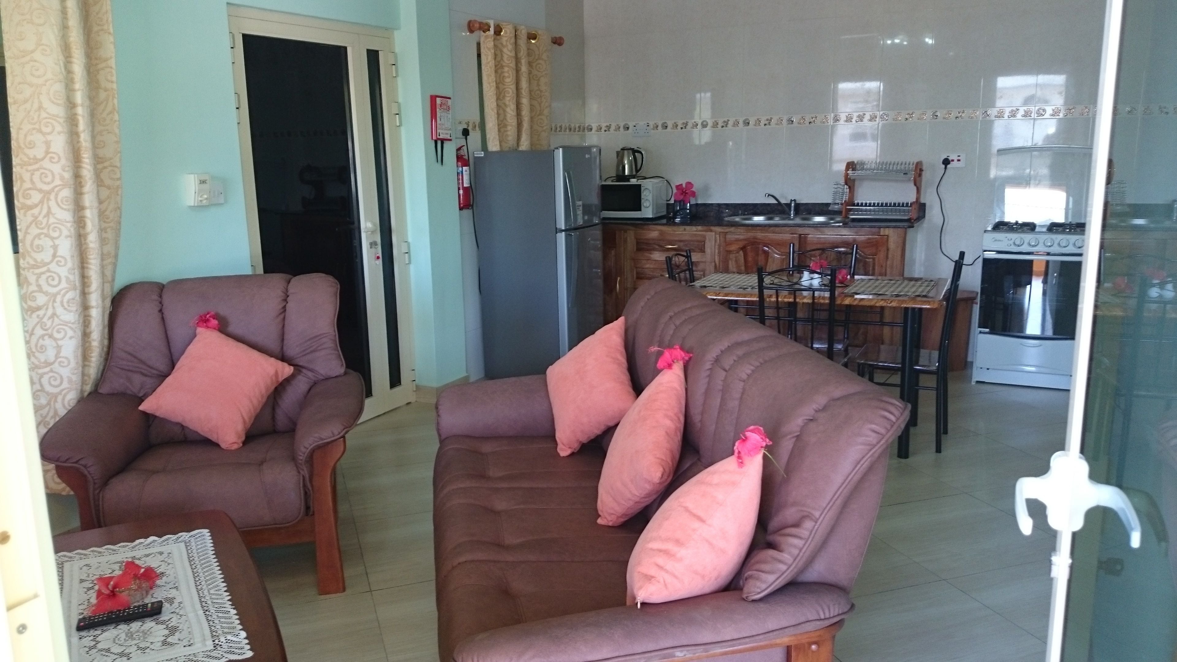 -32-inch flat-screen TV with cable channels, TV