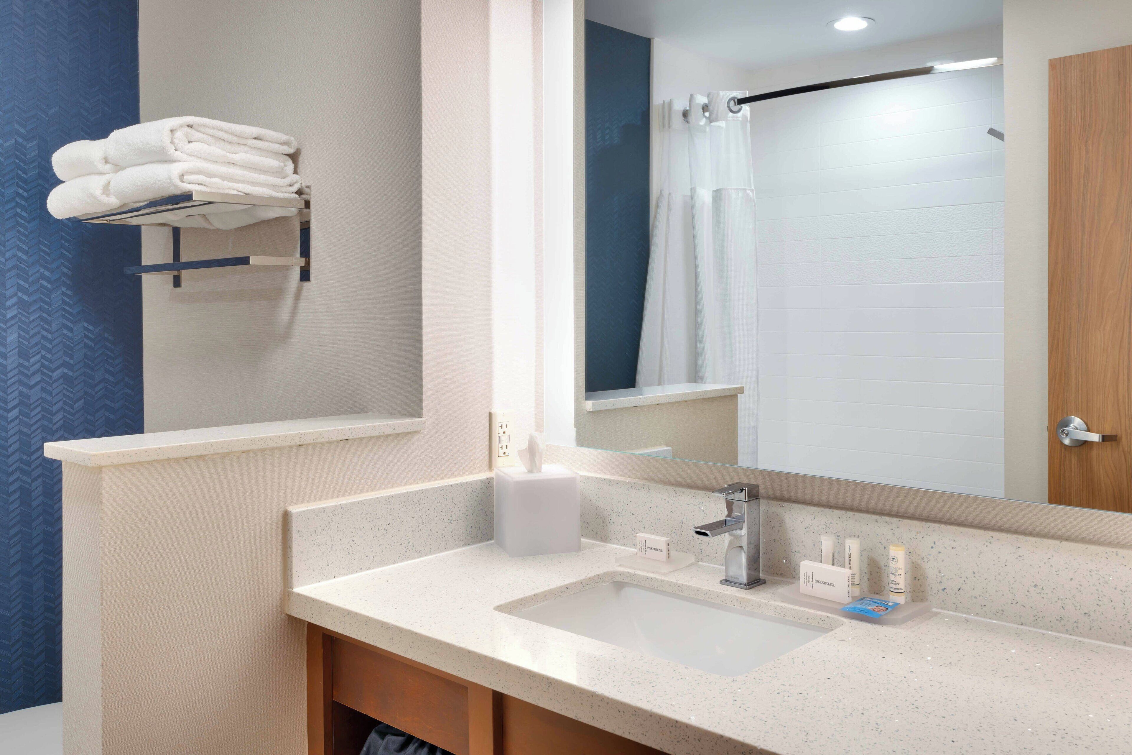 room, 2 queen beds | bathroom | combined shower/bathtub, designer toiletries, hair dryer, towels