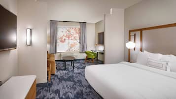 Pillowtop beds, desk, laptop workspace, iron/ironing board