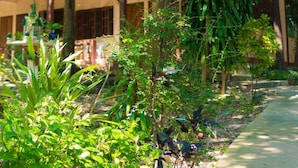 A two-story building with a balcony, surrounded by lush greenery and trees. - Lost Resort (Rayong)