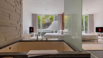 Villa, 2 Bedrooms | Bathroom | Separate tub and shower, rainfall showerhead, free toiletries