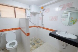 Ducha, secador de pelo, bidé y toallas