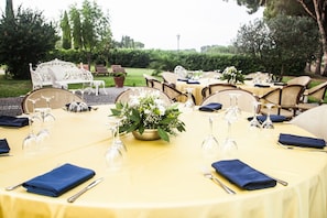 Outdoor banquet area