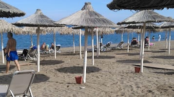 Beach nearby, sun-loungers, beach umbrellas, beach massages