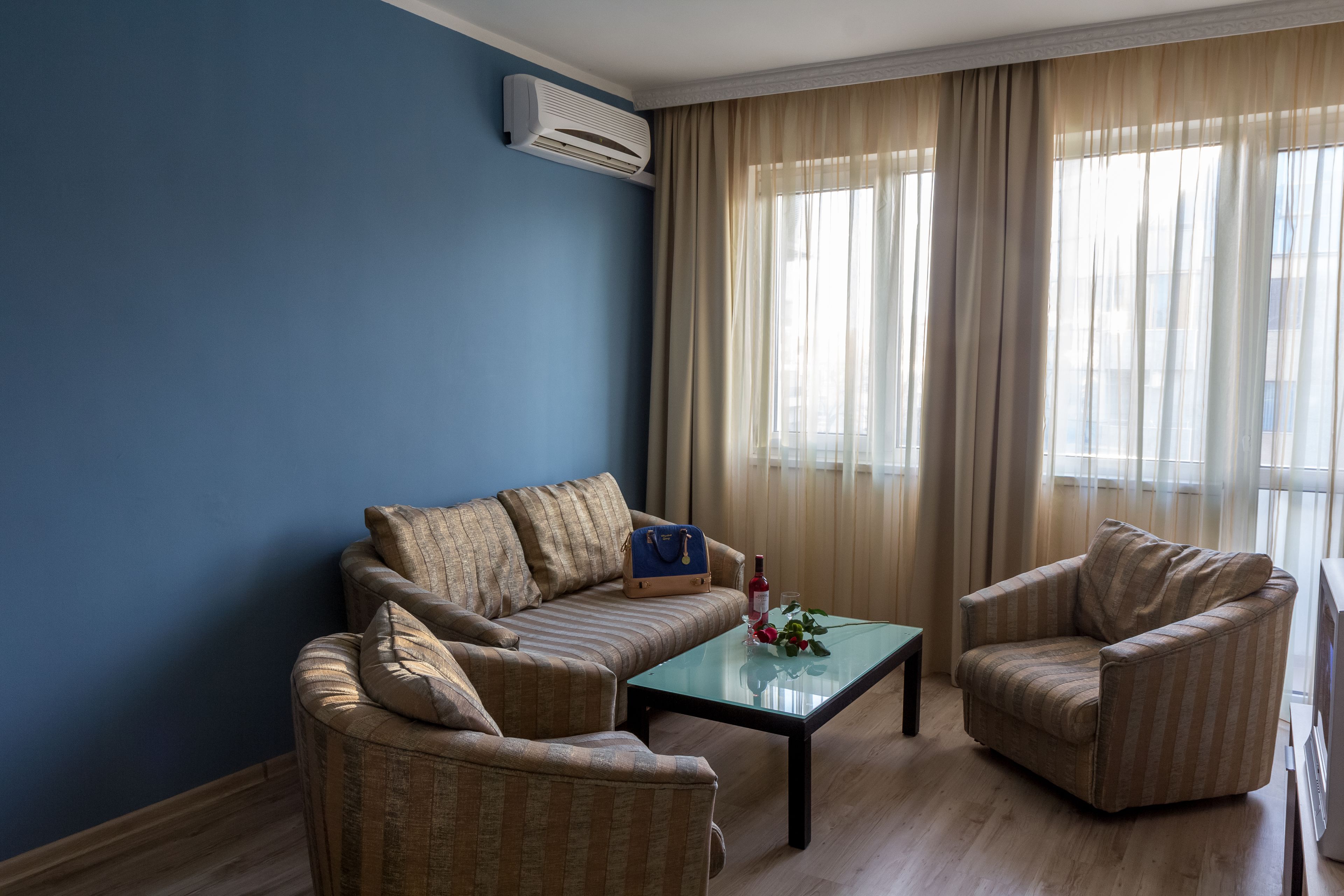 deluxe apartment, 2 bedrooms (varna, bul. general kolev 75b) | living room | tv
