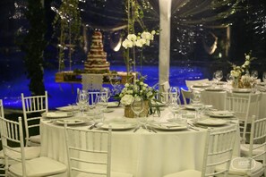 Outdoor banquet area