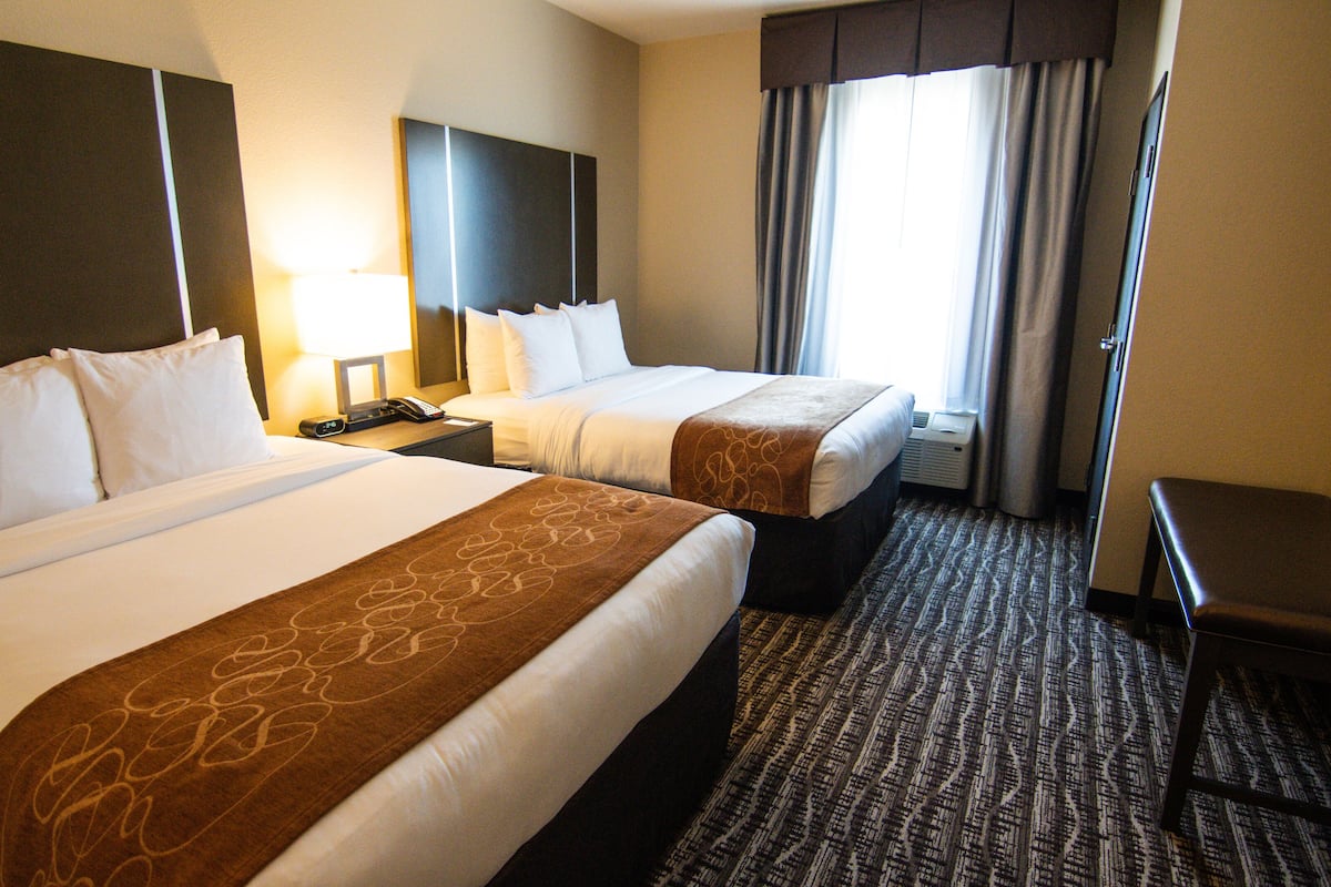 Suite, 2 Queen Beds, Non Smoking | Pillowtop beds, desk, laptop workspace, soundproofing
