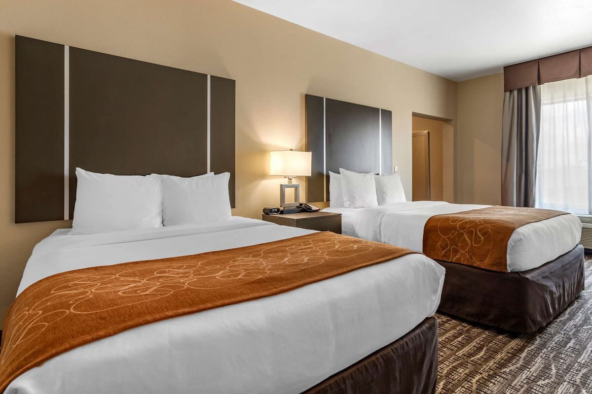 Suite, 2 Queen Beds, Accessible, Non Smoking | Pillowtop beds, desk, laptop workspace, soundproofing