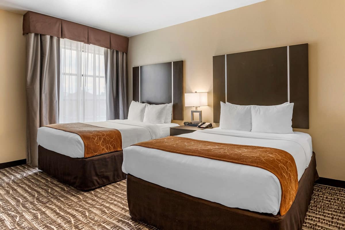Deluxe Suite, 2 Queen Beds, Non Smoking | Pillowtop beds, desk, laptop workspace, soundproofing