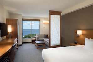 Room, 1 King Bed with Sofa bed (View) | Premium bedding, in-room safe, desk, iron/ironing board