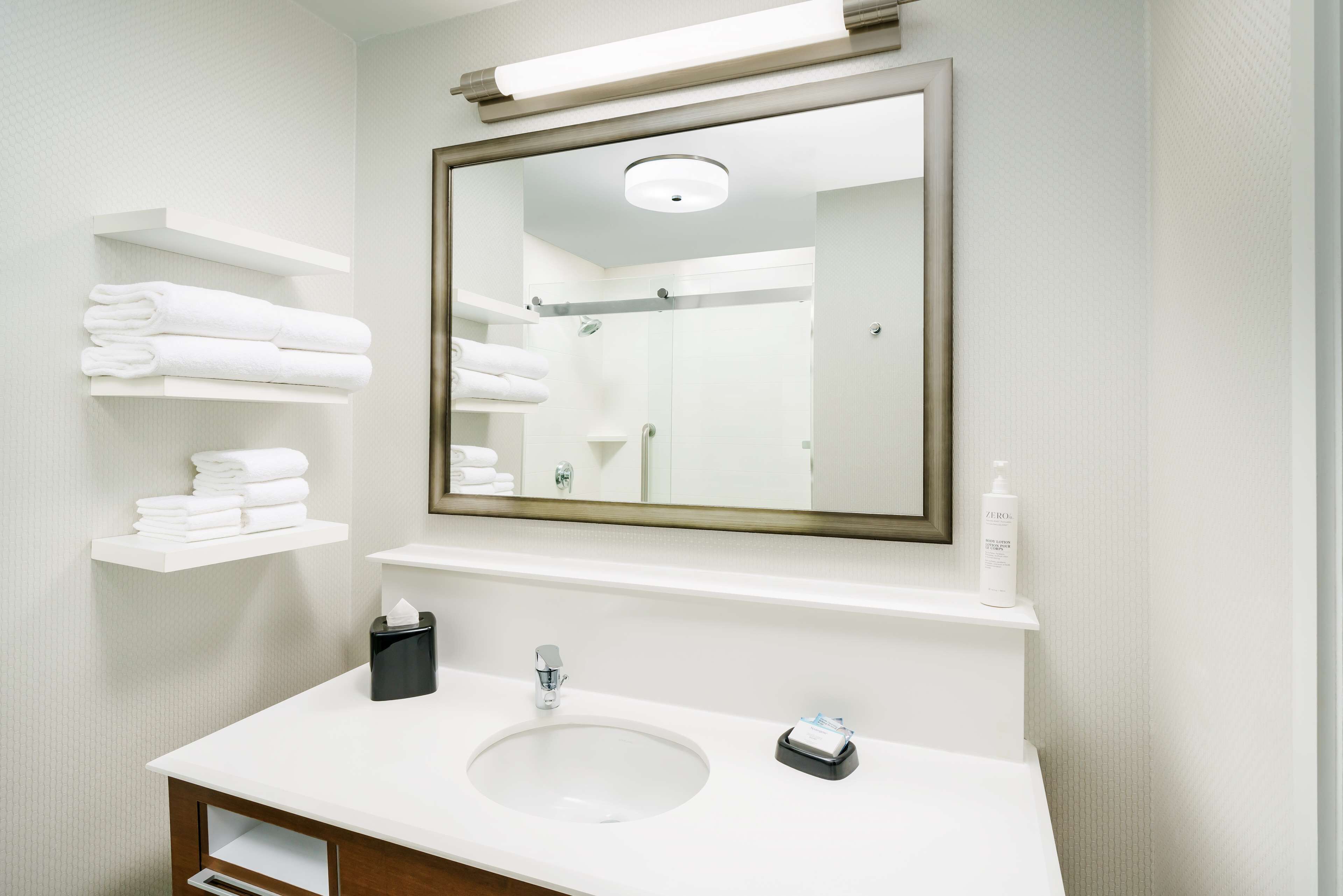 free toiletries, hair dryer, towels, shampoo