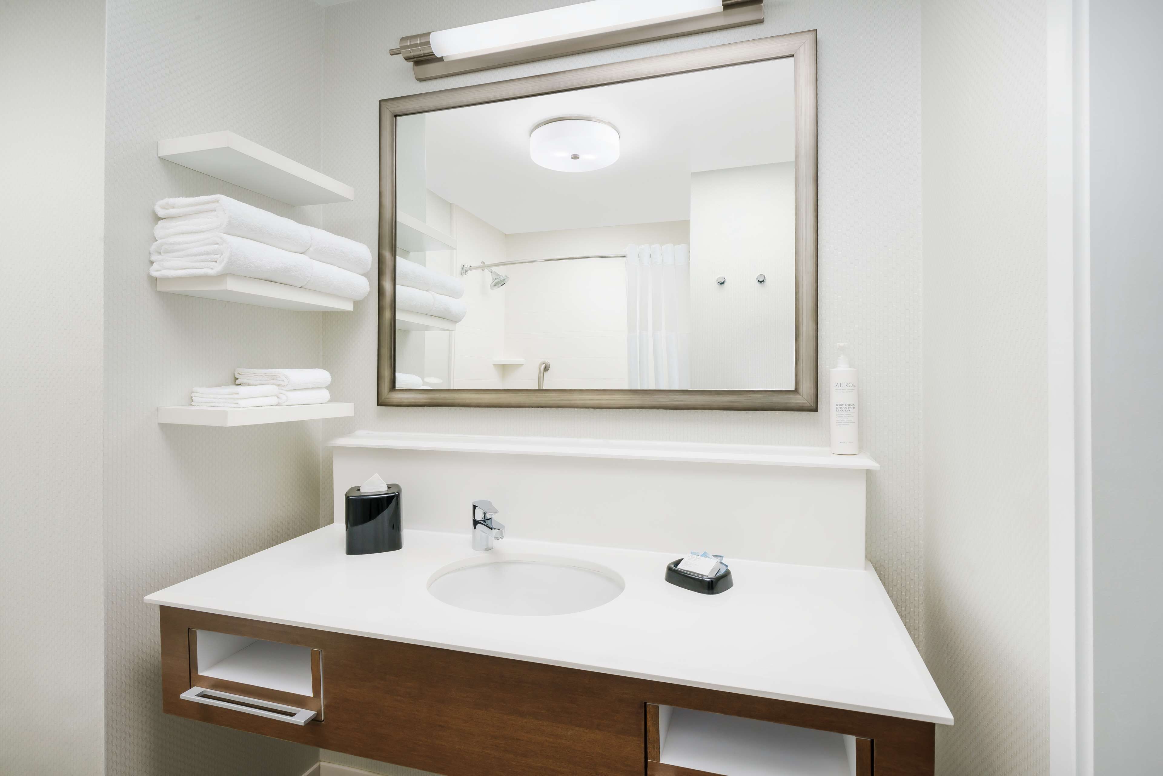 free toiletries, hair dryer, towels, shampoo