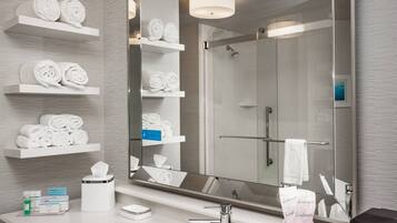 Free toiletries, hair dryer, towels