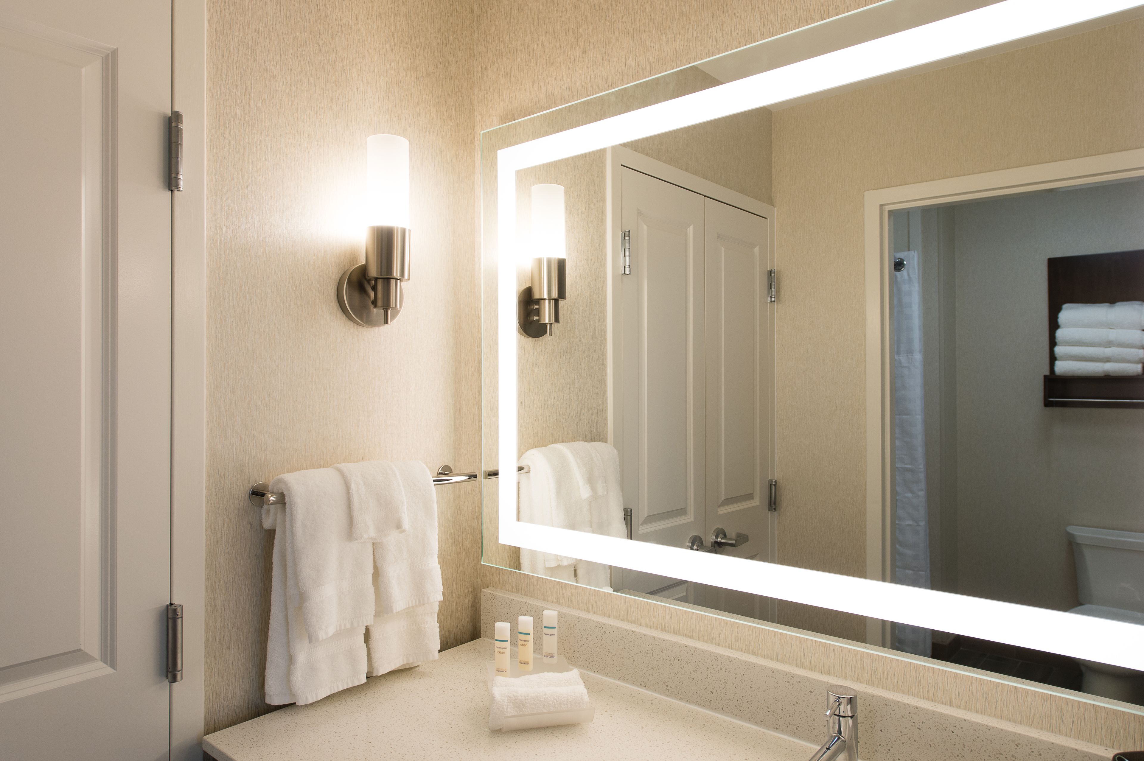 free toiletries, hair dryer, towels