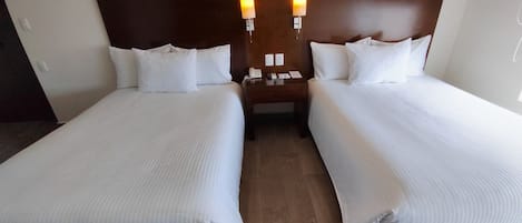 Room, 2 Double Beds, Mobility Accessible, Non Smoking (Hearing, Roll-in Shower) | In-room safe, iron/ironing board, free WiFi, bed sheets