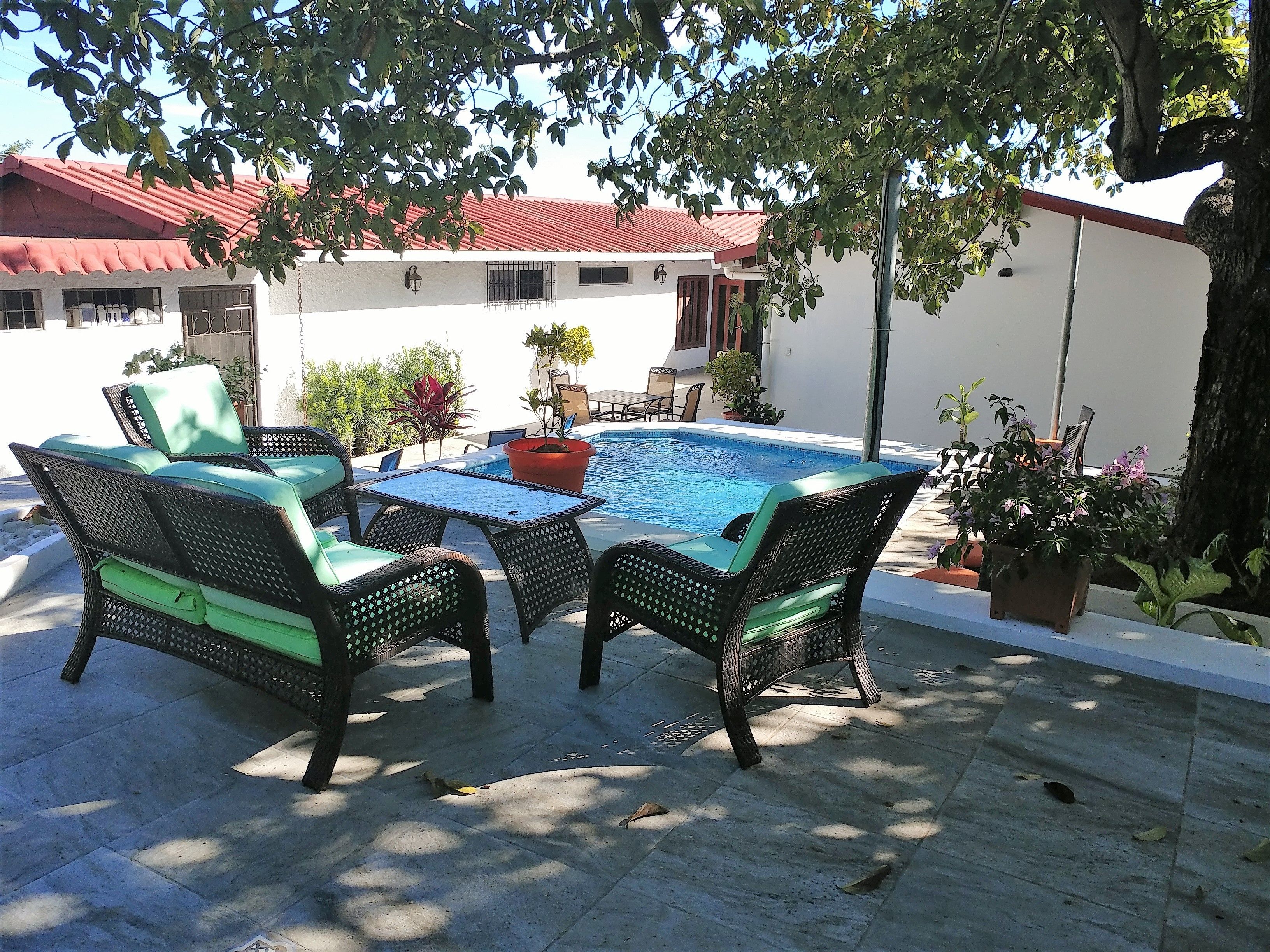 Outdoor pool, open 7 AM to 10 PM, sun loungers