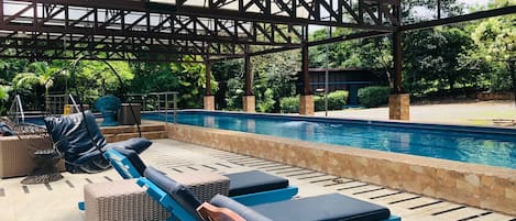 Indoor pool, open 7:00 AM to 9:00 AM, pool loungers