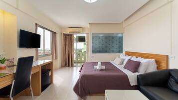 Desk, blackout drapes, free WiFi