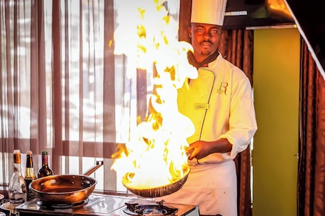 Breakfast, lunch and dinner served. Hotel Rio