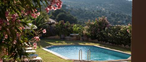 2 outdoor pools, pool umbrellas, pool loungers