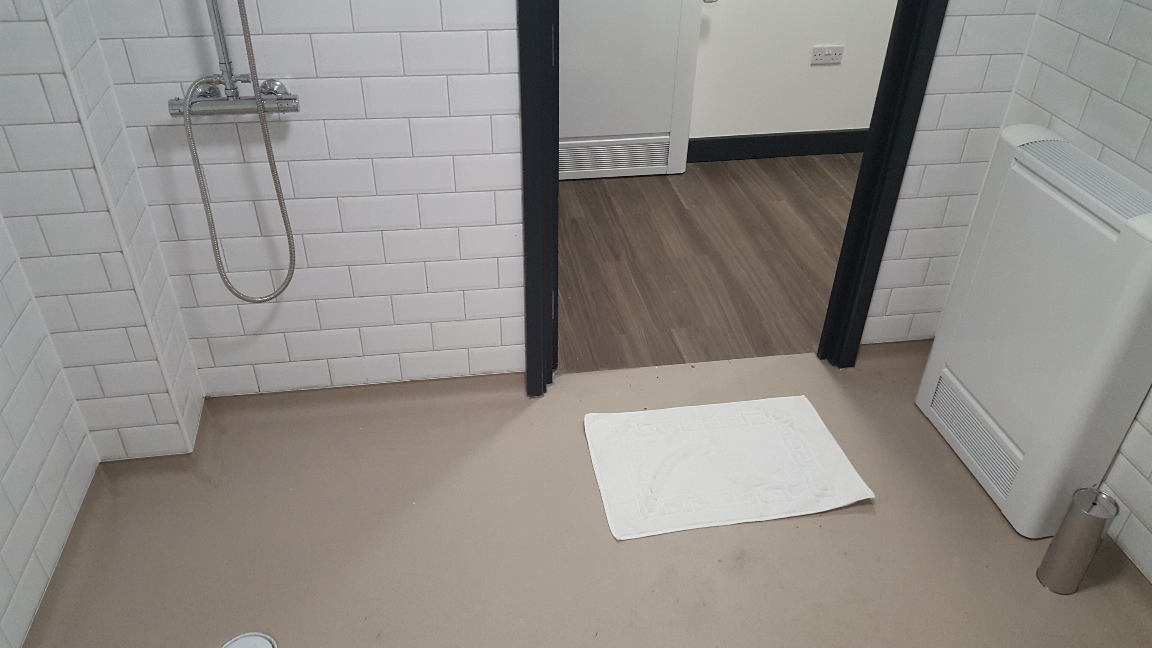 studio, accessible (1 queen bed) | bathroom | shower, free toiletries, towels