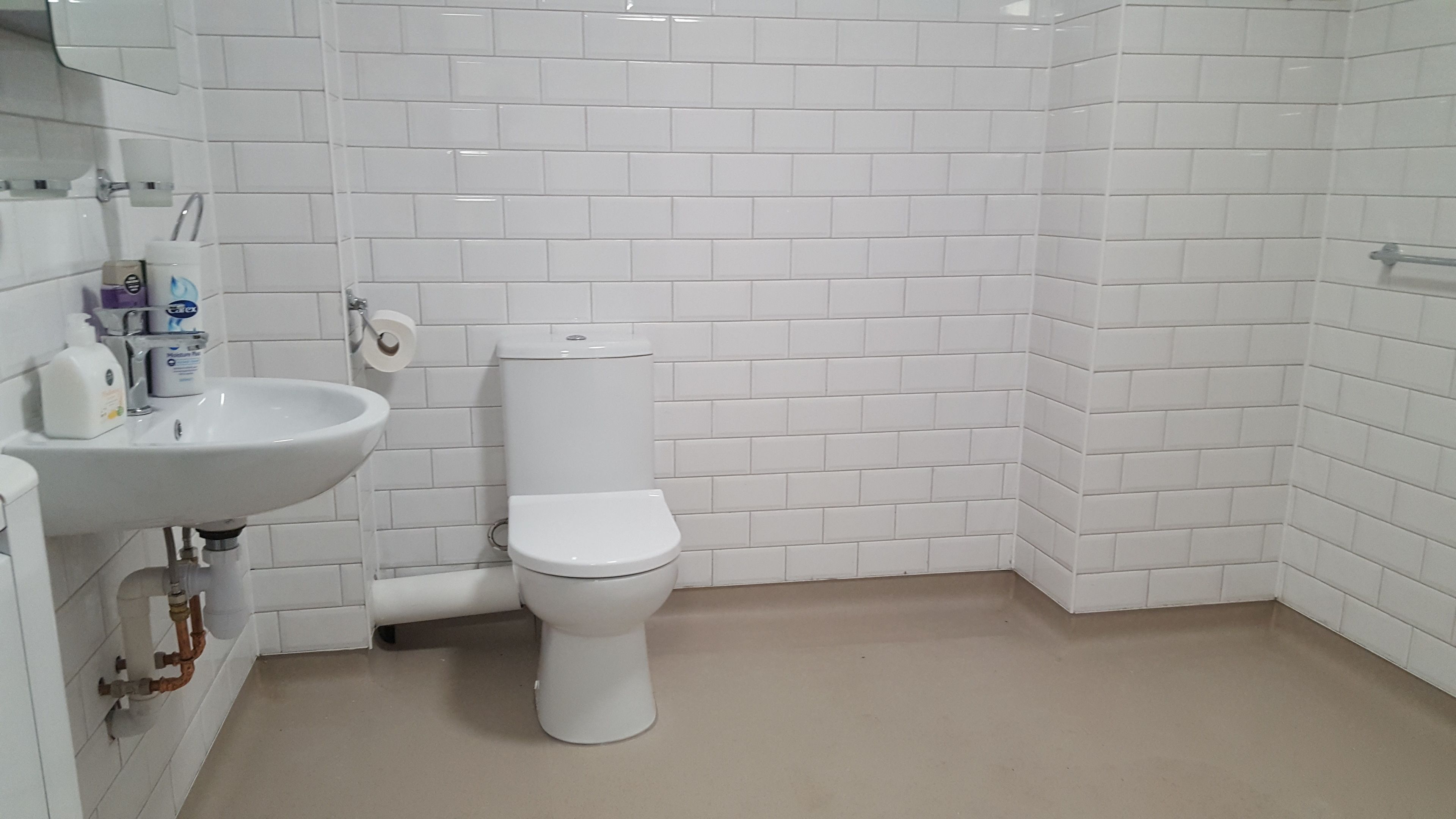 studio, accessible (1 queen bed) | bathroom | shower, free toiletries, towels