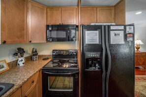 Fridge, microwave, stovetop, dishwasher