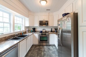 Family House, 4 Bedrooms, River View | Private kitchen | Fridge, microwave, coffee/tea maker - E Huron 308 4 Bedroom Holiday Home By My Ocean Rentals (Folly Beach)