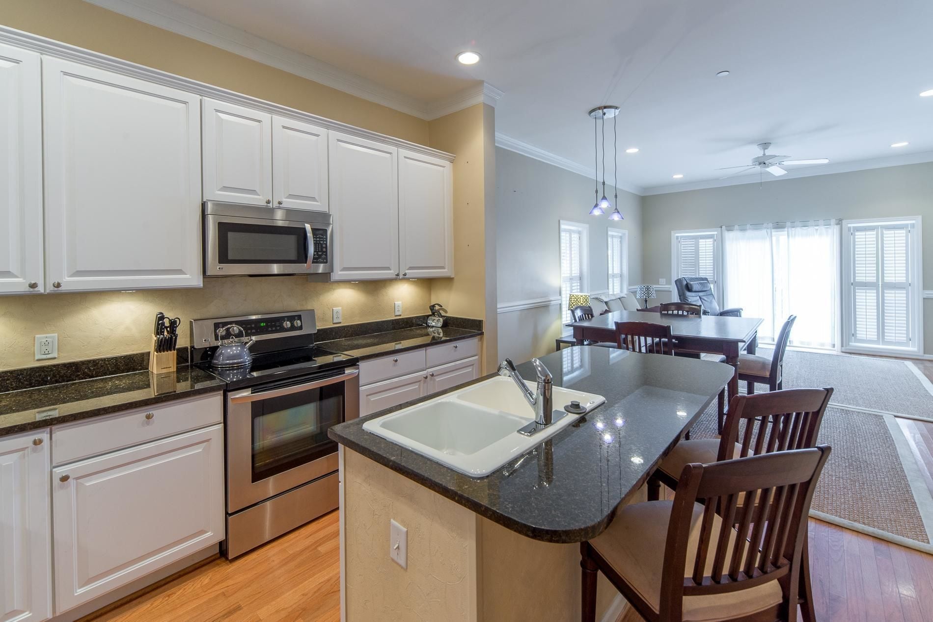 Fridge, microwave, stovetop, dishwasher