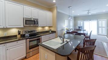 Fridge, microwave, stovetop, dishwasher