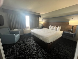 Ropa de cama de alta calidad, escritorio y cortinas blackout